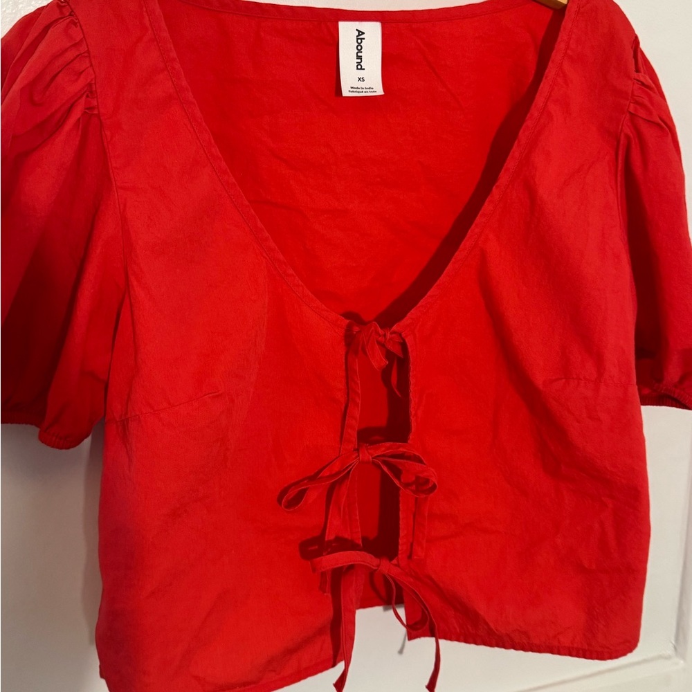 Abound Scarlet Tie-Front Blouse